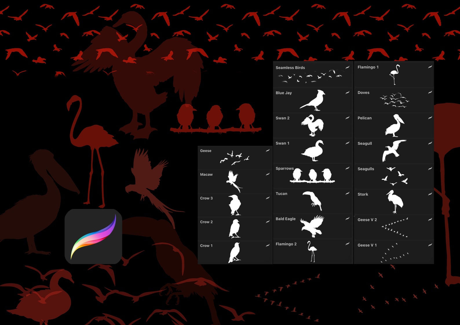 procreate bird brushes free download