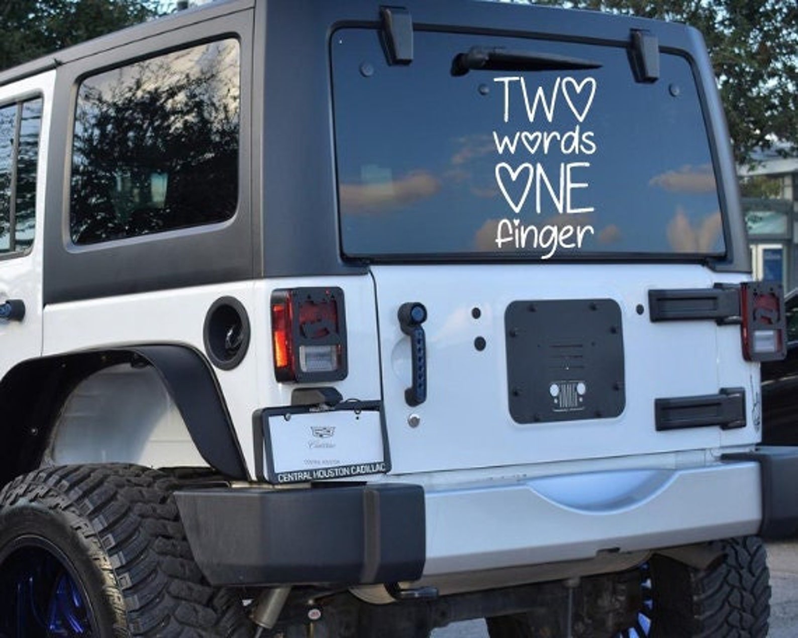 Two Words One Finger Car Decal - Etsy Canada