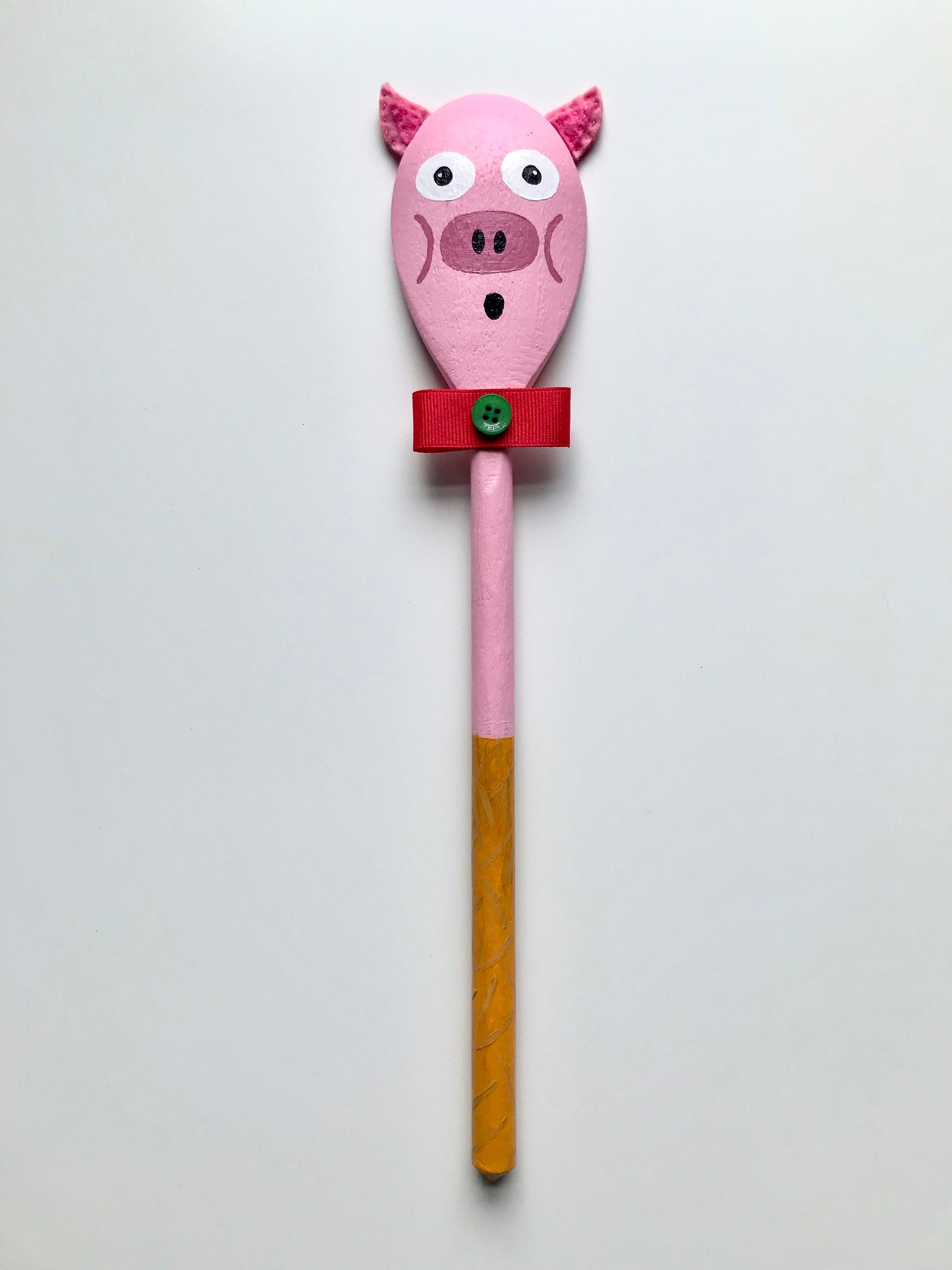 The 3 little pigs story wooden hand painted and crafted spoons Etsy