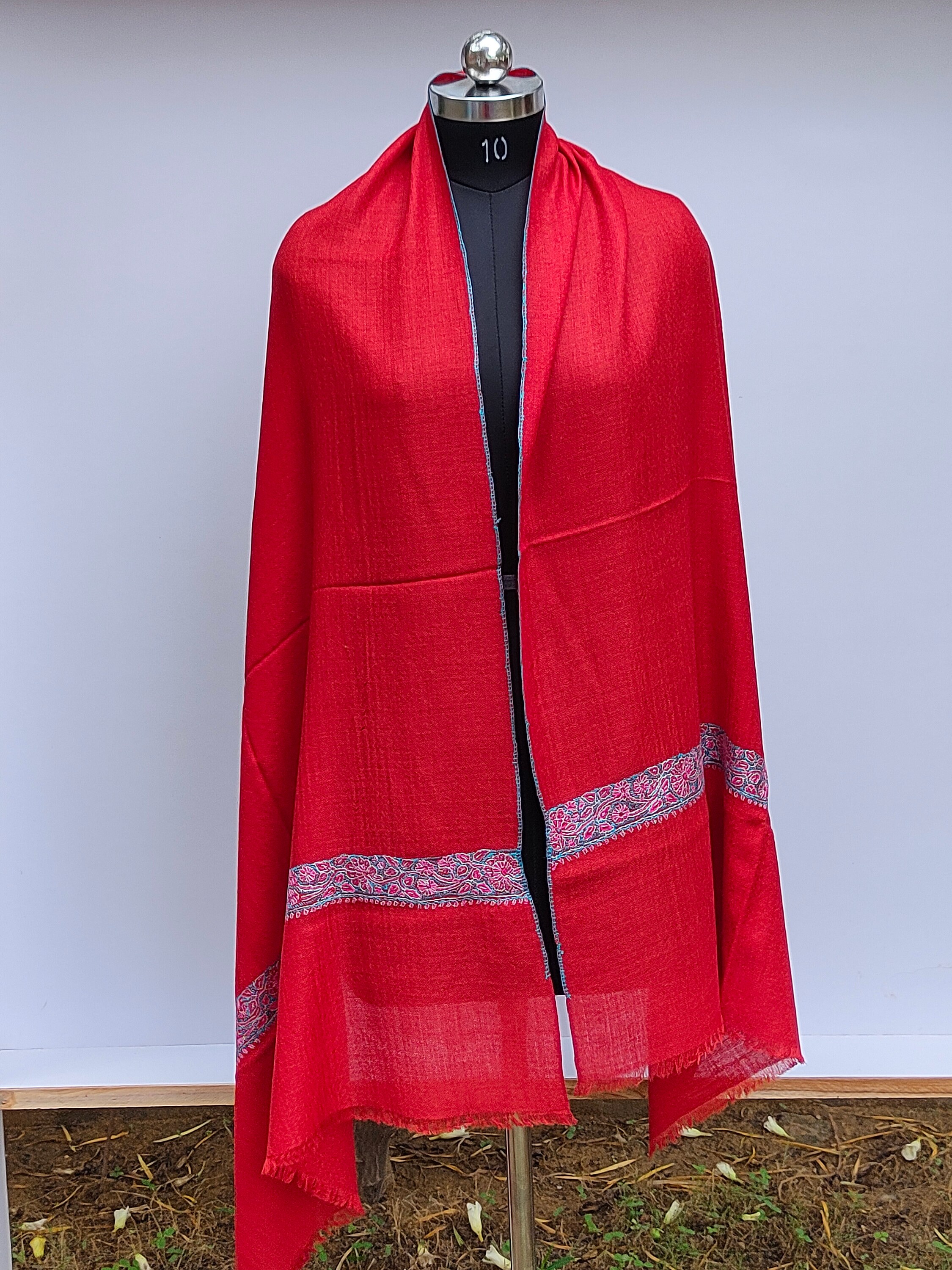 Pure pashmina shawl Red pashmina scarfpashmina sozni shawl Etsy