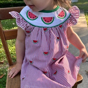 Watermelon smocked outfit on sale