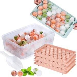 2 Tier Ice Ball Molds With Lid And Container, Flexible Food Grade