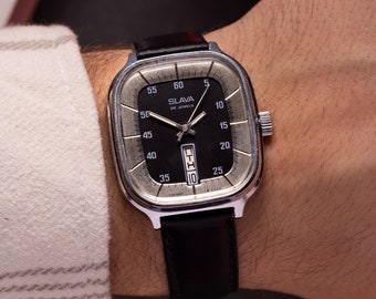 Rare montre soviétique « Slava Fridge » vintage, montre mécanique de collection pour homme, montre URSS authentique, montre Art déco antique, cadeau pour lui