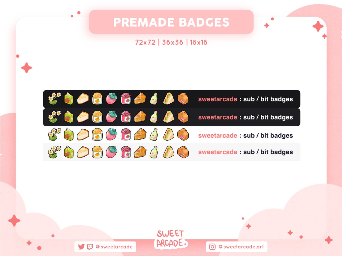 Picnic Badges for Twitch, Youtube, Discord Bit Badges Cheer Badges