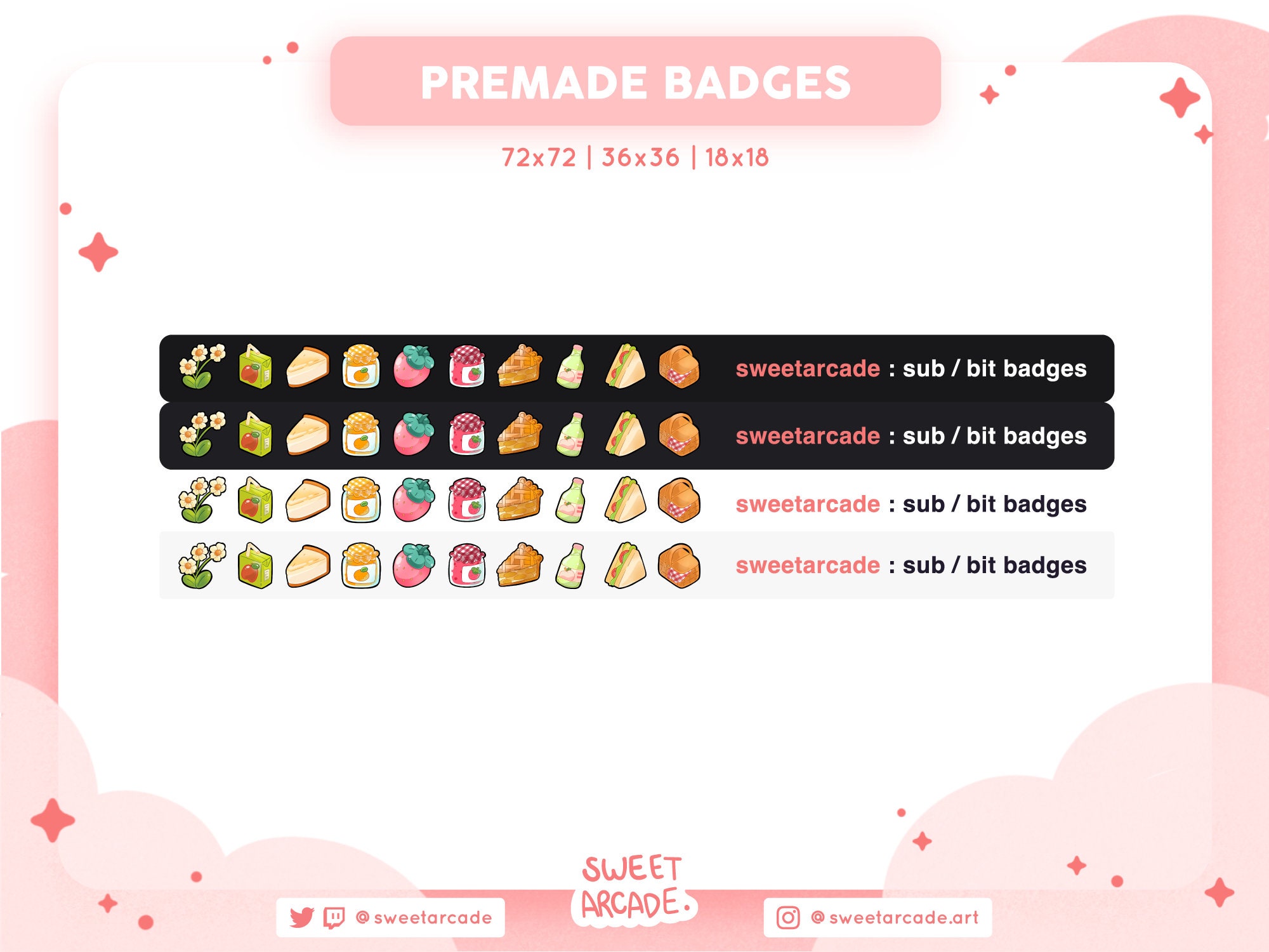 Picnic Badges for Twitch, Youtube, Discord Bit Badges Cheer Badges