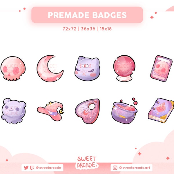 Witch Badges for Twitch, Youtube, Discord | Bit Badges | Cheer Badges | Twitch Sub Badges | Streamer