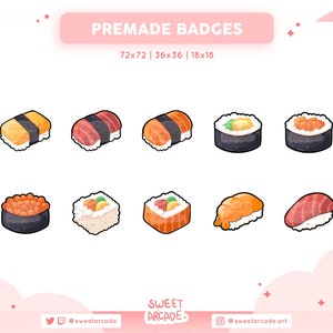 Sushi Badges for Twitch, Youtube, Discord | Bit Badges | Cheer Badges | Twitch Sub Badges | Streamer