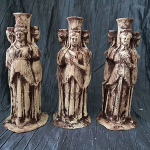 Hecate Statue, Triple Goddess Figurine, Altar Piece, Pagan Idol, Witchcraft Goddess, Goddess of Magic, Maiden Mother Crone, DDP