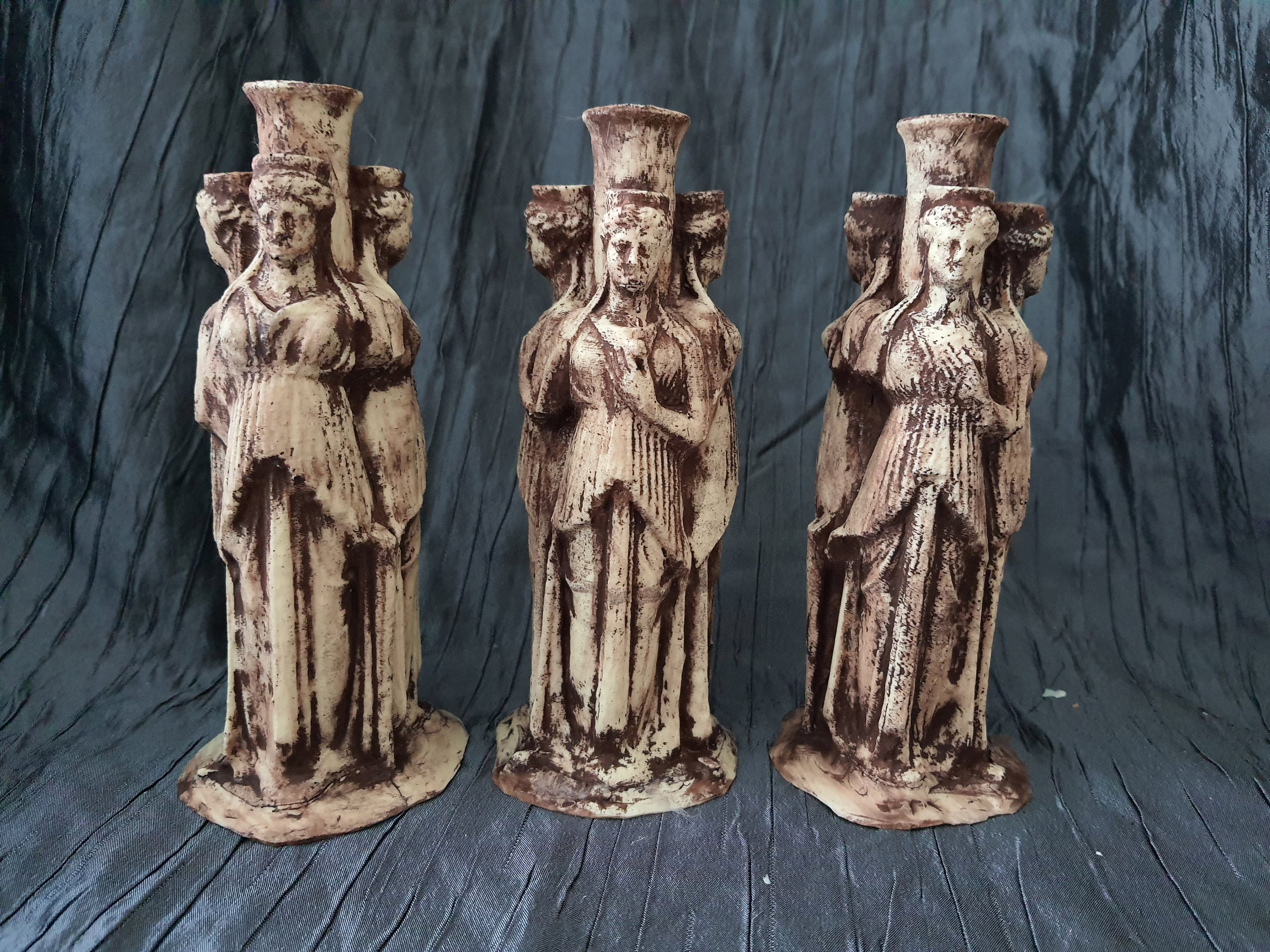 Hecate Statue, Triple Goddess Figurine, Altar Piece, Pagan Idol