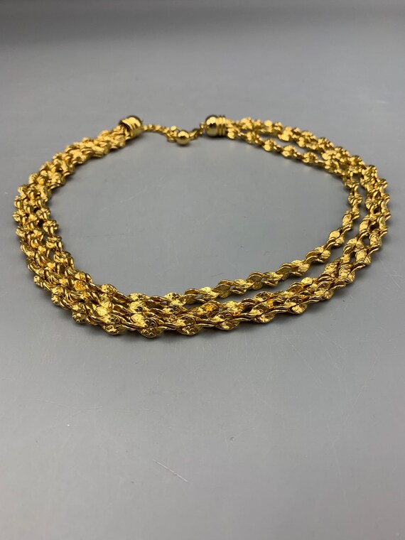 Vintage Anne Klein Gold Plated Multi Strand Rope … - image 2