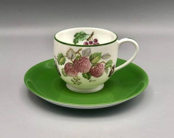 Vintage Chastagner Porcelain Limoges Demitasse Cup and Saucer-Strawberries