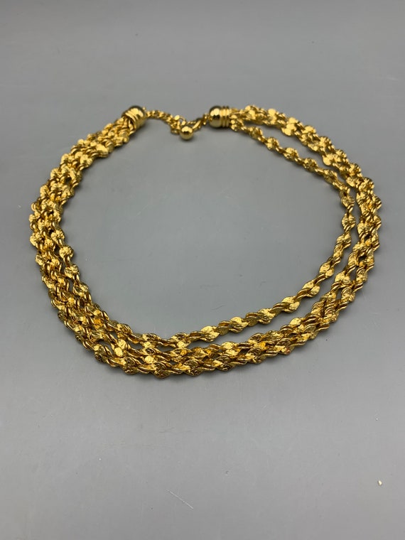Vintage Anne Klein Gold Plated Multi Strand Rope … - image 9