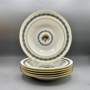 Wedgwood Appledore Rimmed Soup Bowls Set Of 6