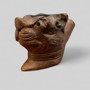 Vintage French Briar Carved Figural Pipe Bowl Mastiff Dog Pipe