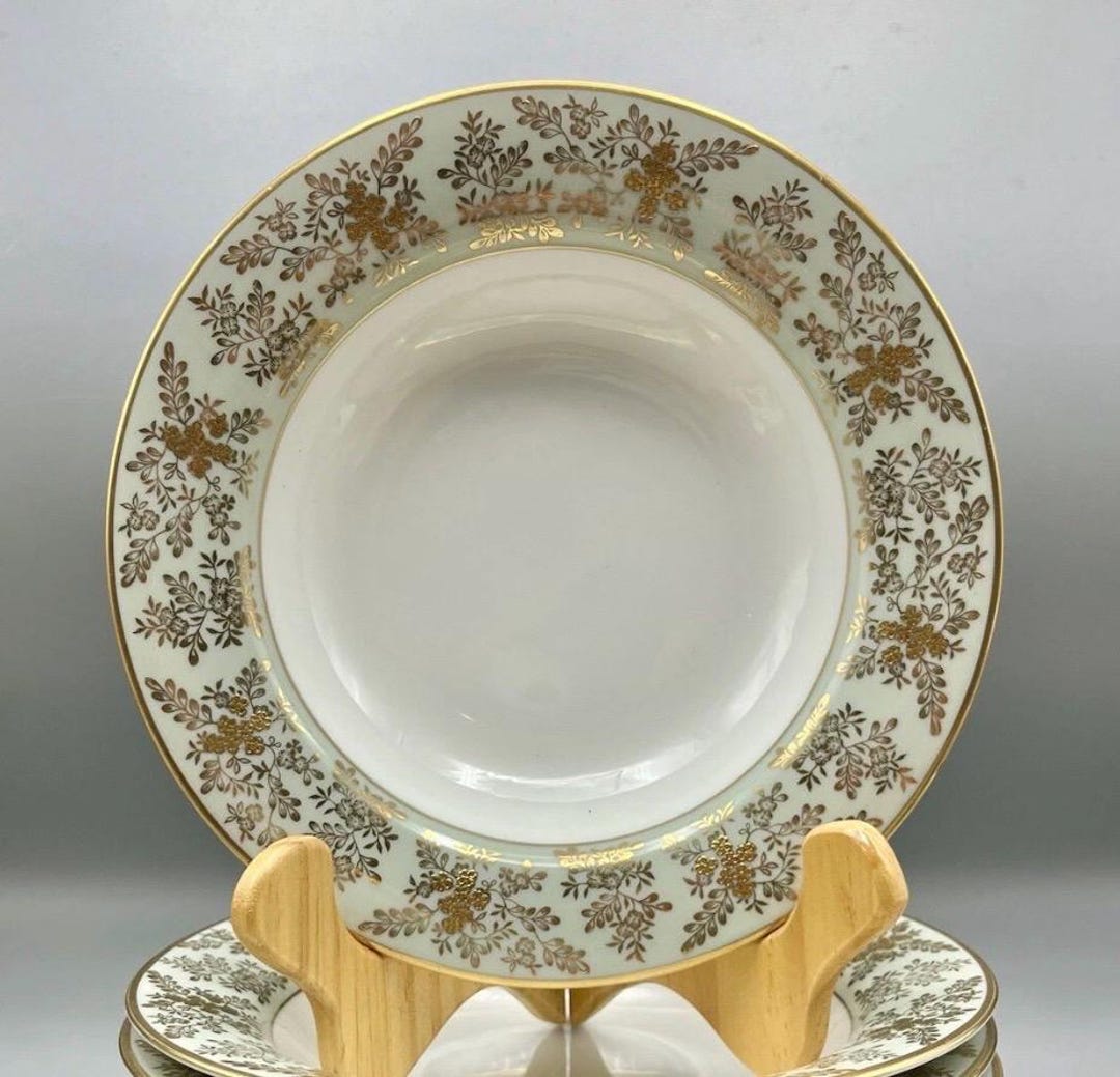 Noritake 5486 Vintage China Gold Trimmed Bowls Set of 5 Flowers