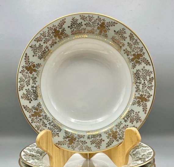 Noritake 5486 Vintage China Gold Trimmed Bowls Set of 5 Flowers
