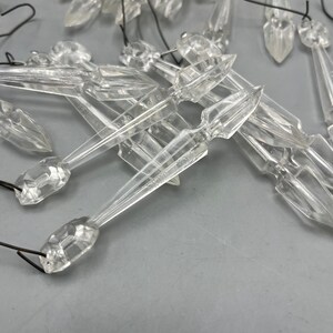 Vintage Christmas Tree Clear Plastic Prism Icicles 3.5 40 PCs. Hong Kong 1960s image 3