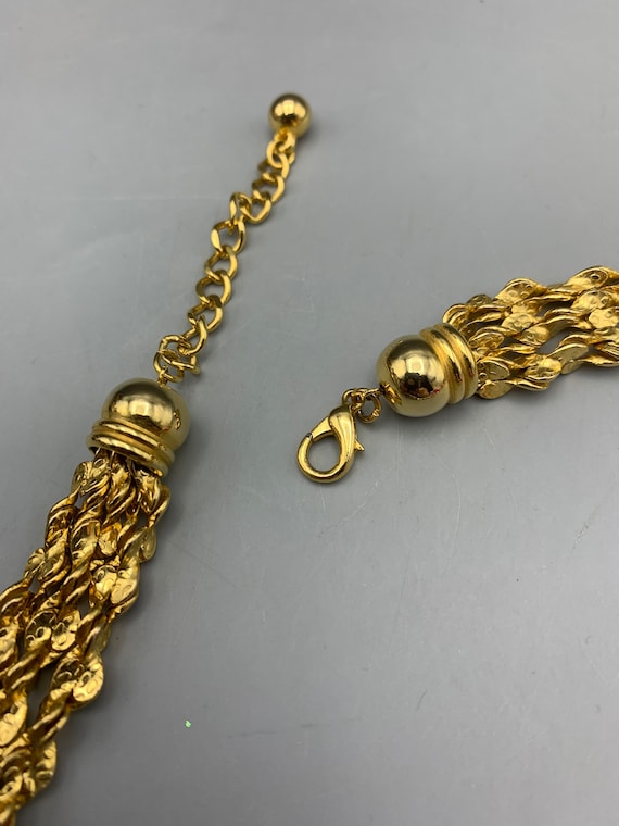 Vintage Anne Klein Gold Plated Multi Strand Rope … - image 7
