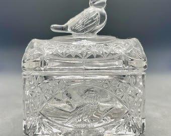 Boîte à bijoux vintage Hofbauer Crystal Byrdes Bird, petit coffre avec couvercle