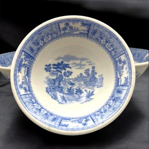 Syracuse China Roosevelt Blue Deep Bowls Roosevelt Hotel Restaurant Ware 3 Pc.