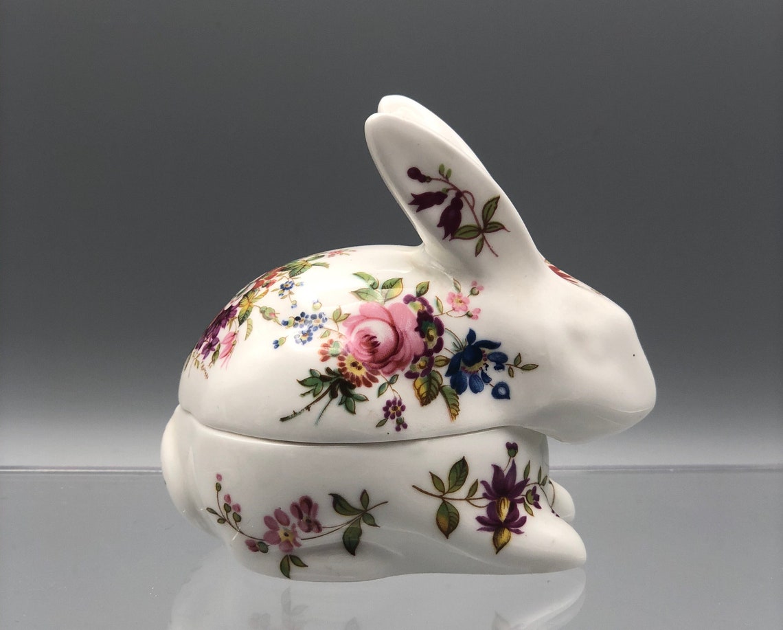 Vintage Hammersley Fine Bone China Bunny Rabbit Trinket Etsy