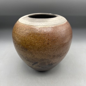 Studio Pottery Japanese Style Raku Jar Signed Ash Glaze