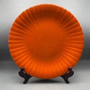 Stangl Pottery Colonial Tangerine Round Platter Orange Chop Plate 14 Inch