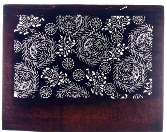 Antique Japanese Ise Katagami Kimono Textile Stencil Cut Paper Art 1