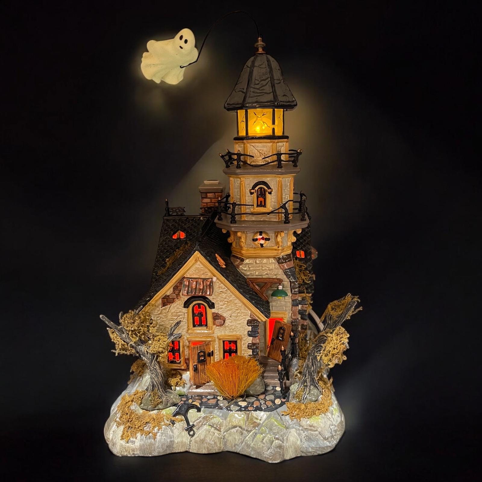 Dept 56 Snow Village Halloween Shipwreck Lighthouse Flying Ghost  display picture 1