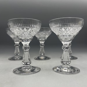 Bryce #735 Vintage Crystal Liquor Cocktail Glasses Coupes Set Of 5