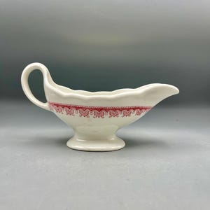 Vintage Walker China Restaurant Ware Gravy Boat Red Transfer