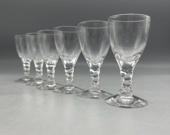 Juego de 6 copas vintage Seneca Pirouette de cristal soplado a mano