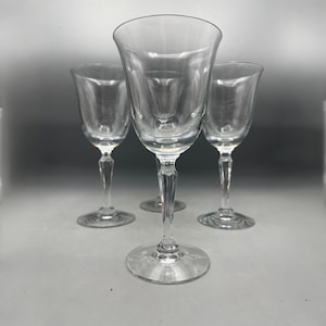 Tiffin Franciscan Ballerina Crystal Water Goblets Wine Glasses Set of 4