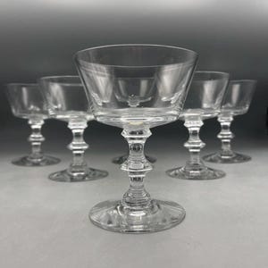 Vintage Heisey Oxford MCM Crystal MCM Champagne Glasses Set Of 6