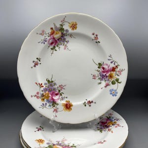 Royal Crown Derby Derby Posies Dinner Plate Set Of 4 Hand Painted Roses
