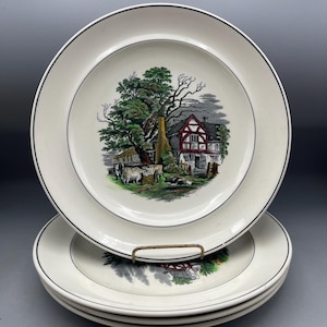 Juego de 4 platos llanos Spode Copeland Polychrome Priscilla Alden (juego de 2)