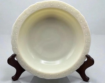 Cuenco de vidrio con forma de natillas de uranio francés con corona de laurel McKee vintage de 11 pulgadas