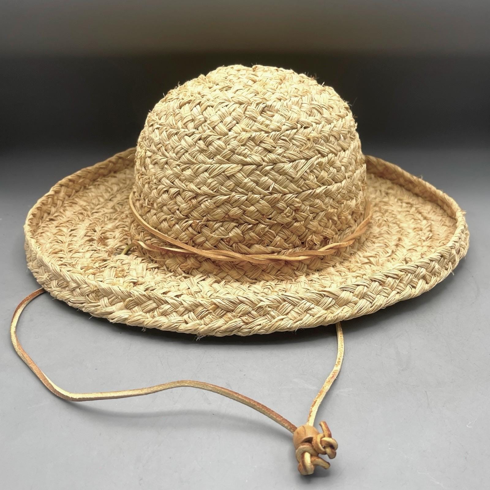 Vintage S.F. Green San Francisco Woven Sun Hat Kettle Brim 7  display picture 3
