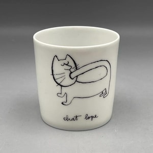 Limoges Aramic Moris Sine Cat Cartoon Porcelanowy kubek