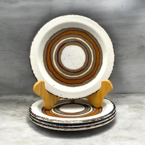 Stonehenge Midwinter Earth Side Plates Salad Plates Set Of 4 MCM Stoneware
