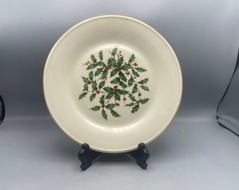 Lenox Presidential Special Holiday Cena Plato Holly Berries Gold Trim 10 1/2"