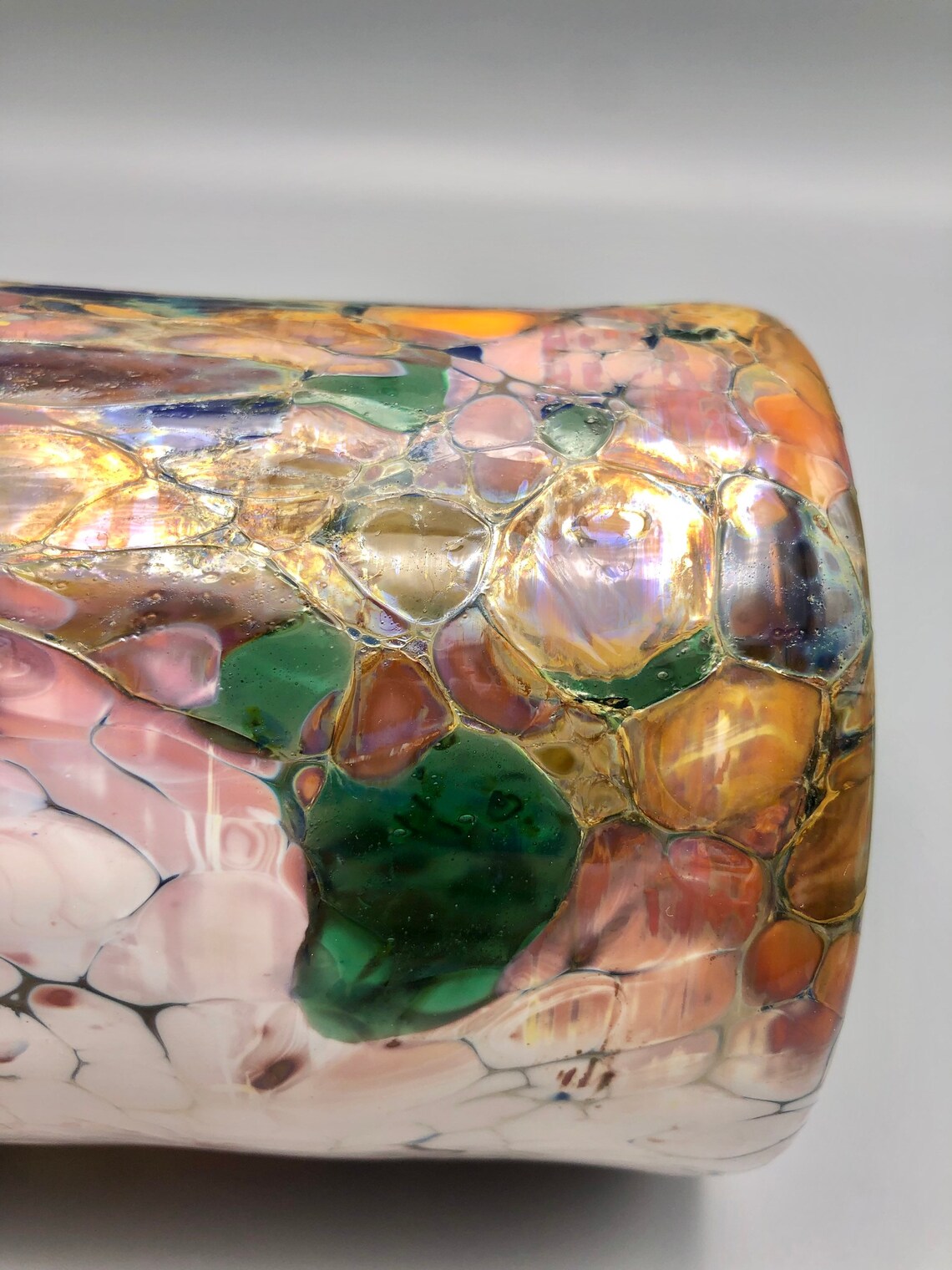 Large Confetti Art Glass Vase 11.75Unusual Statement Etsy
