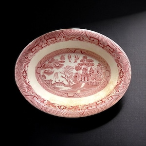 Societe Ceramique Red Willowm Transferware Bowl Oval Holland 9.5 Inch Set