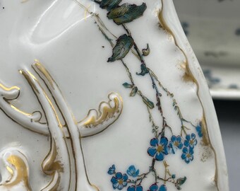 チャールズ・ハビランド フランス H2685 ソースボートと蓋 ブルー