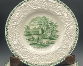 Wedgwood Torbay Green Bread And Butter Plates Set Of 4 Patrician Shape 1910