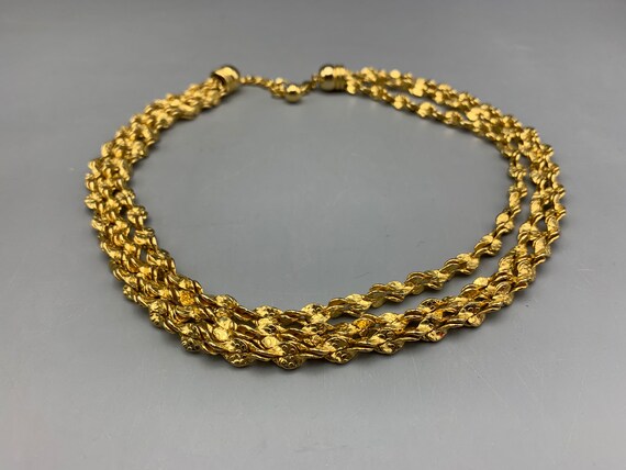 Vintage Anne Klein Gold Plated Multi Strand Rope … - image 5