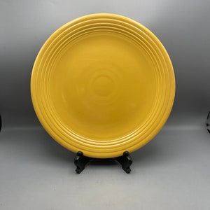 Vintage Fiesta Ware Yellow 12&quot; Chop Plate Platter Unmarked
