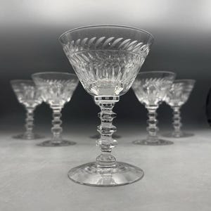 Vintage Crystal Tiffin Athlone Liquor Cocktail Coupe Glasses Set Of 6