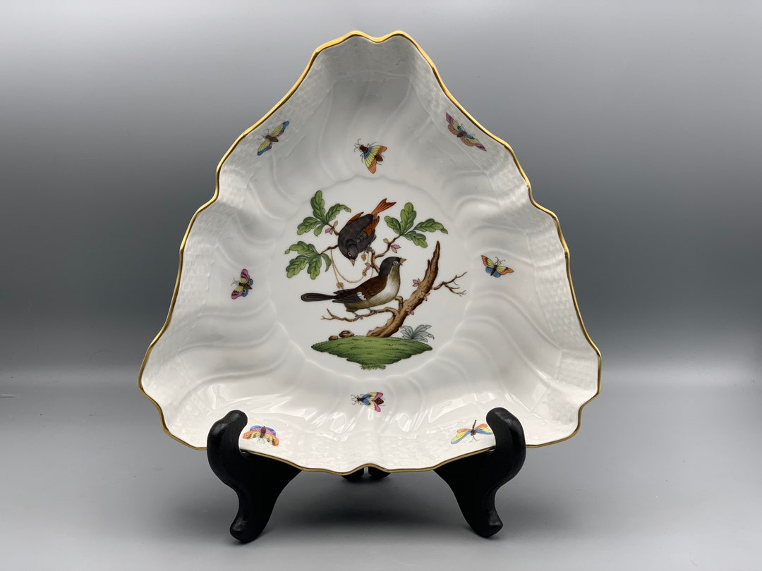 Herend Rothschild Triangle Dish 1191 Motif 4 Basketweave Etsy