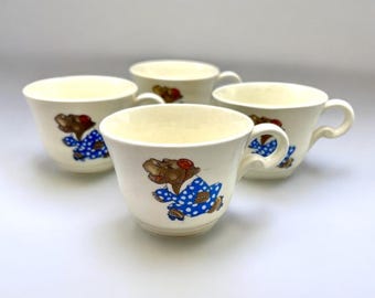 Knowles Rollerskating Hippo Tea Cups Set Of 4 Circus Animals Children’s China